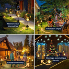 Lampe Solaire LED à Piquer – Étanche IP55, Boule Verre Craquelé avec Ange, Décoration Jardin et Allée (Lyra) - LUMICONCEPT