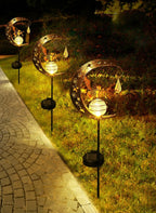 Lampe Solaire LED à Piquer – Étanche IP55, Boule Verre Craquelé avec Ange, Décoration Jardin et Allée (Lyra) LUMICONCEPT