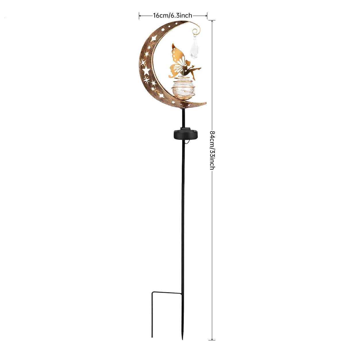 Lampe Solaire LED à Piquer – Étanche IP55, Boule Verre Craquelé avec Ange, Décoration Jardin et Allée (Lyra) LUMICONCEPT