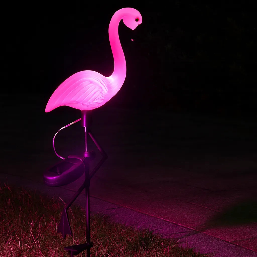 Lampe Solaire LED Extérieure – Étanche, Design Flamant Rose, Décoration Jardin et Allée LUMICONCEPT