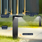 Lampe Solaire LED Extérieure – Étanche IP64, Luminosité Élevée, Tête Orientable, Détection de Lumière, Jardin (Cassiopeia) - LUMICONCEPT