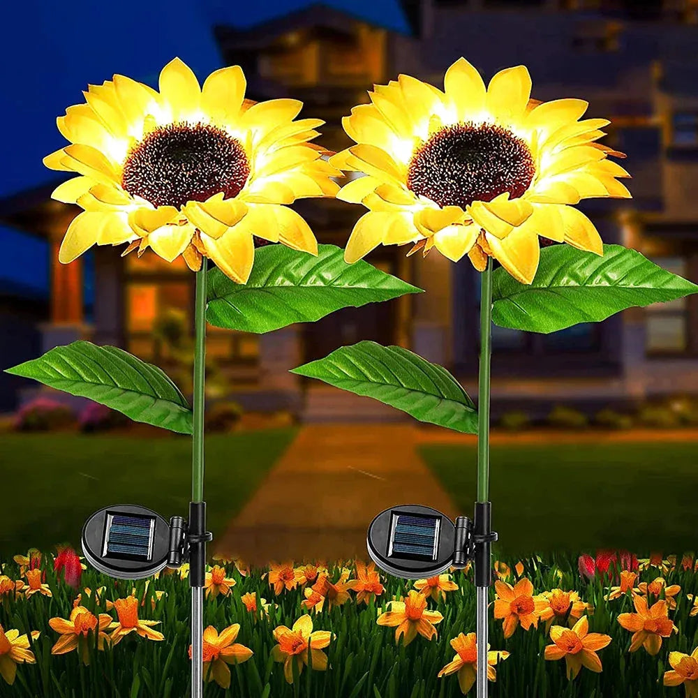 Lampe Solaire LED Extérieure – Étanche IP65, Design Tournesol, Éclairage Jardin et Pelouse (Lyra) LUMICONCEPT