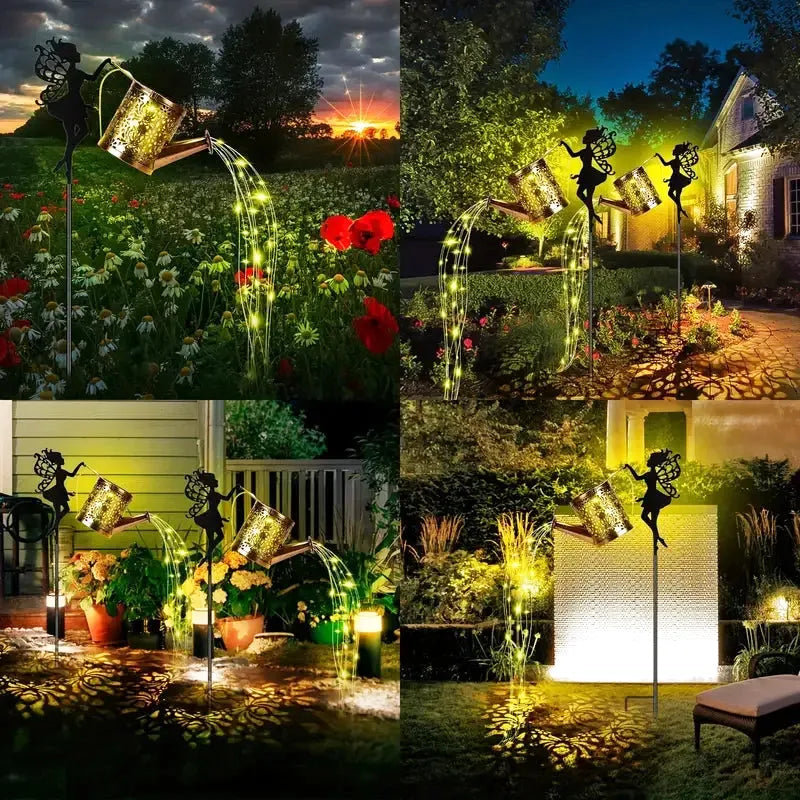 Lampe Solaire LED Suspendue – Étanche IP65, Arrosoir Métal Effet Guirlande Lumineuse, Décoration Jardin (Andromeda) LUMICONCEPT