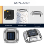 Lot de 4 Spots Solaires LED Extérieurs 8LED – Étanches IP65, Sans Fil, Idéals Allées, Escaliers & Terrasses (Cygnus) - LUMICONCEPT