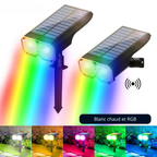 Projecteur Solaire LED RVB & Blanc Chaud – Étanche IP67 avec Charge Solaire & USB (Hydra) - LUMICONCEPT