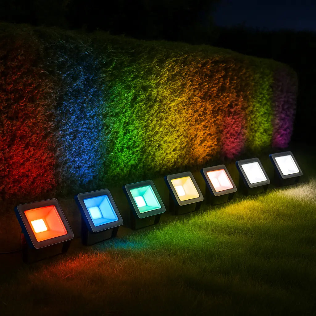 Projecteur LED RGB Extérieur 10W avec Télécommande – Étanche IP66 (Orion) LUMICONCEPT