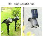 Projecteur Solaire 9 LED – Étanche IP65, Luminosité Réglable pour Jardin, Allée, Pelouse et Extérieur (Andromeda) LUMICONCEPT