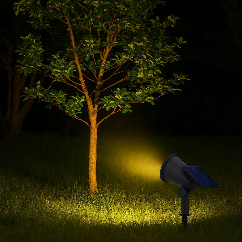 Projecteur Solaire 9 LED – Étanche IP65, Luminosité Réglable pour Jardin, Allée, Pelouse et Extérieur (Andromeda) LUMICONCEPT