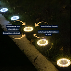 Spot Solaire LED Encastré – Étanche IP68, Éclairage de Jardin, Pelouse et Terrasse (Cassiopeia) - LUMICONCEPT