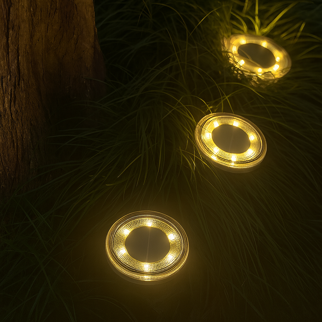 Spot Solaire LED Encastré – Étanche IP68, Éclairage de Jardin, Pelouse et Terrasse (Cassiopeia) LUMICONCEPT