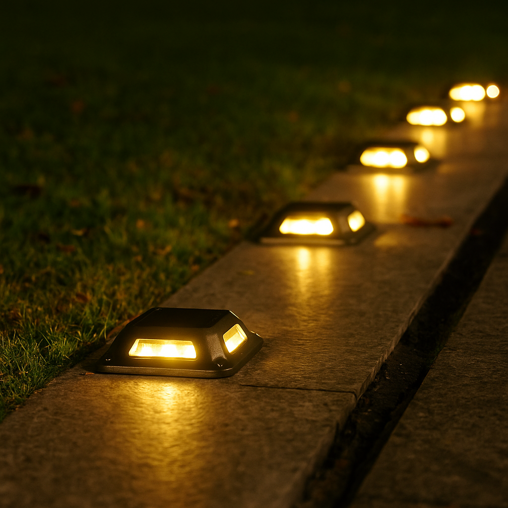 Lot de 4 Spots Solaires LED Extérieurs 8LED – Étanches IP65, Sans Fil, Idéals Allées, Escaliers & Terrasses (Cygnus) LUMICONCEPT