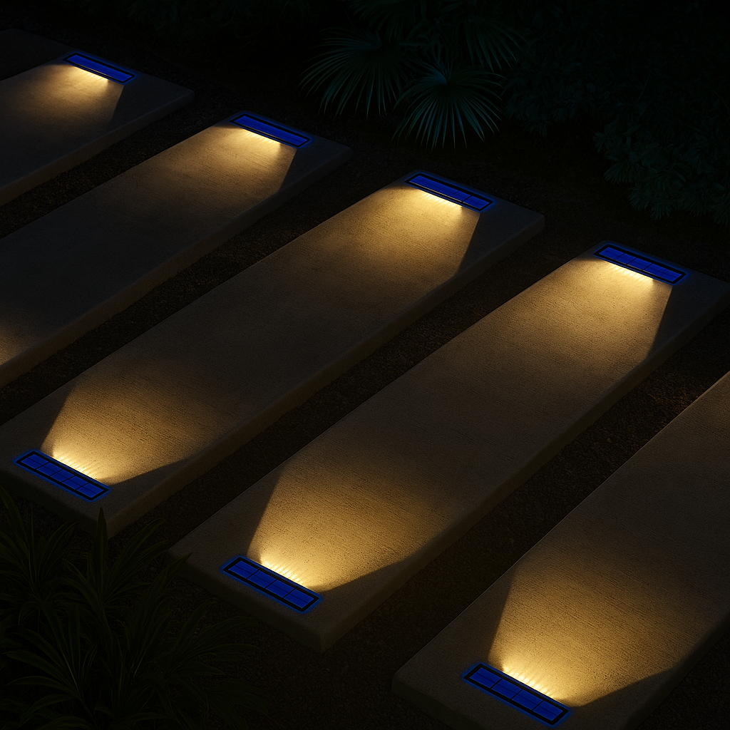 Lot de 4 Spots Solaires LED Blanc chaud Extérieur IP68 pour Escaliers & Allées – Étanche IP68 (Hydra) LUMICONCEPT